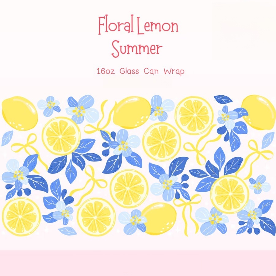 Lemon Floral UV DTF Transfer S - Rdta Tank Glass ulasan dan harga