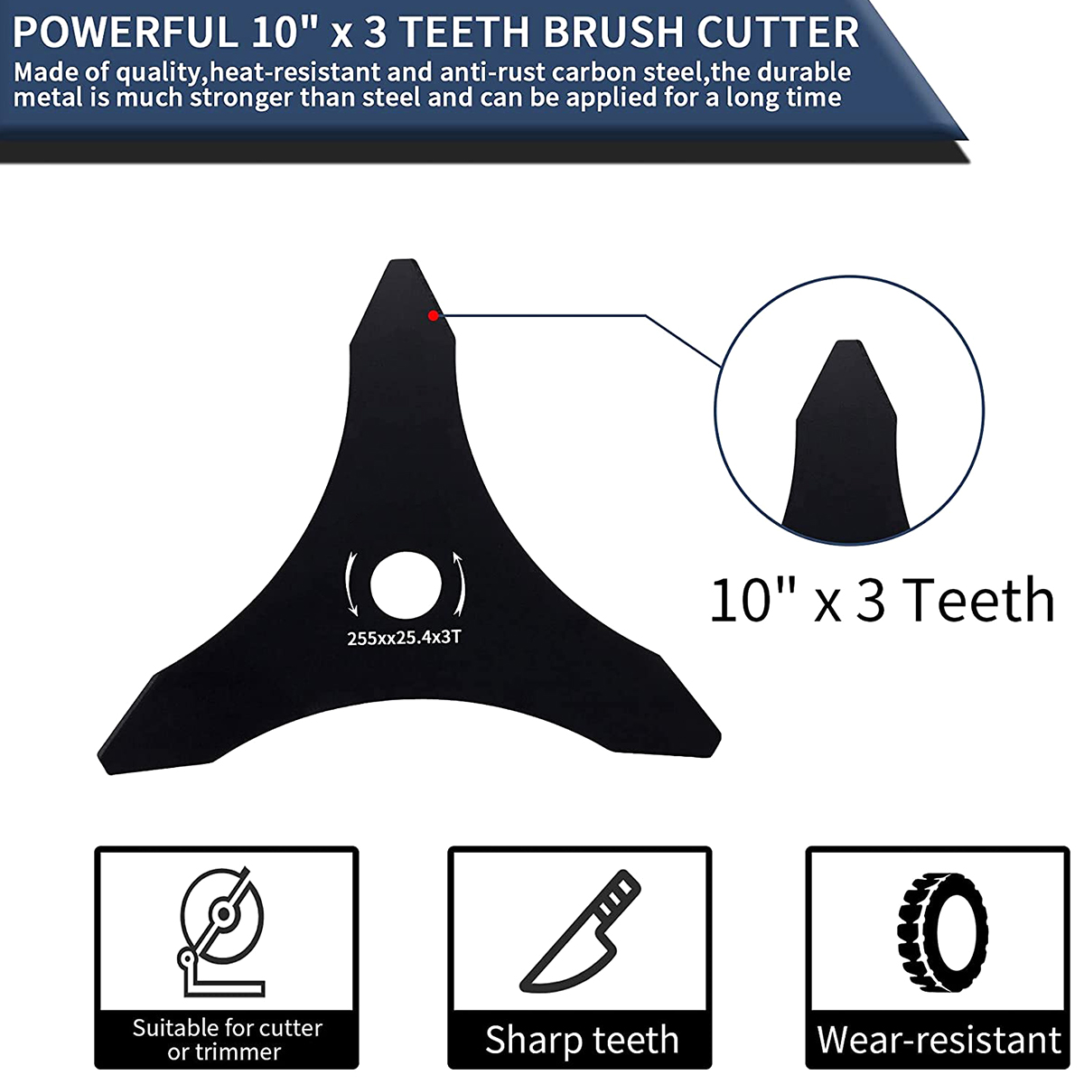 3 Teeth Brush Cutter Blade 255 - Dry Herb Vaping Accessories ulasan dan harga