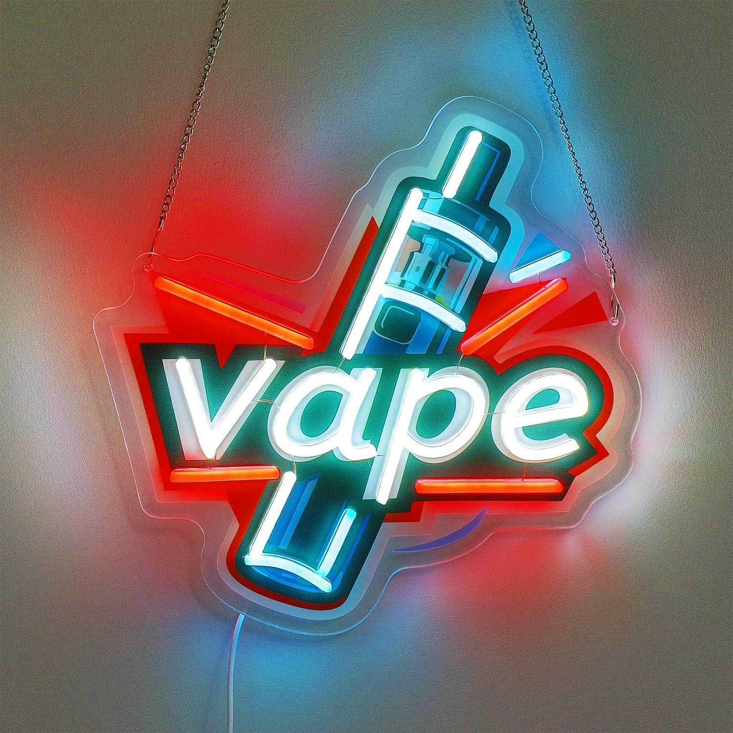 Vape Neon Sign USB Dimmable LE - Vaping Store ulasan dan harga