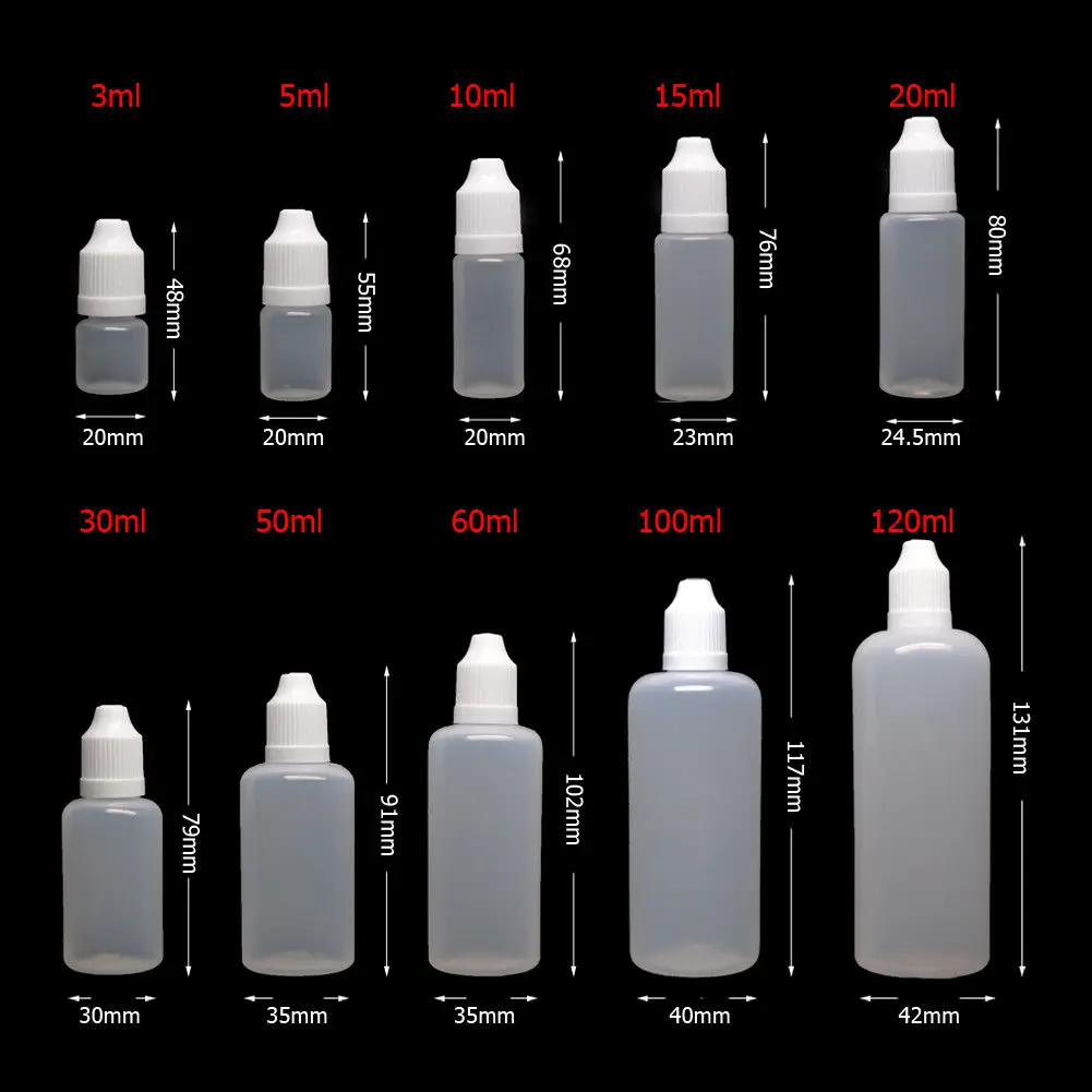 100pcs 3/5/10/15/20/30/50/100/ - Juice Bottle Dropper ulasan dan harga