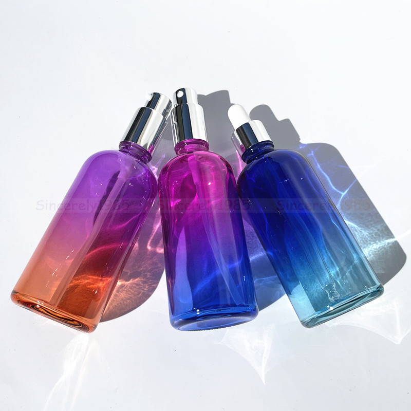 1X 3x 100ml Gradient Color Gla - Juice Bottle Dropper ulasan dan harga