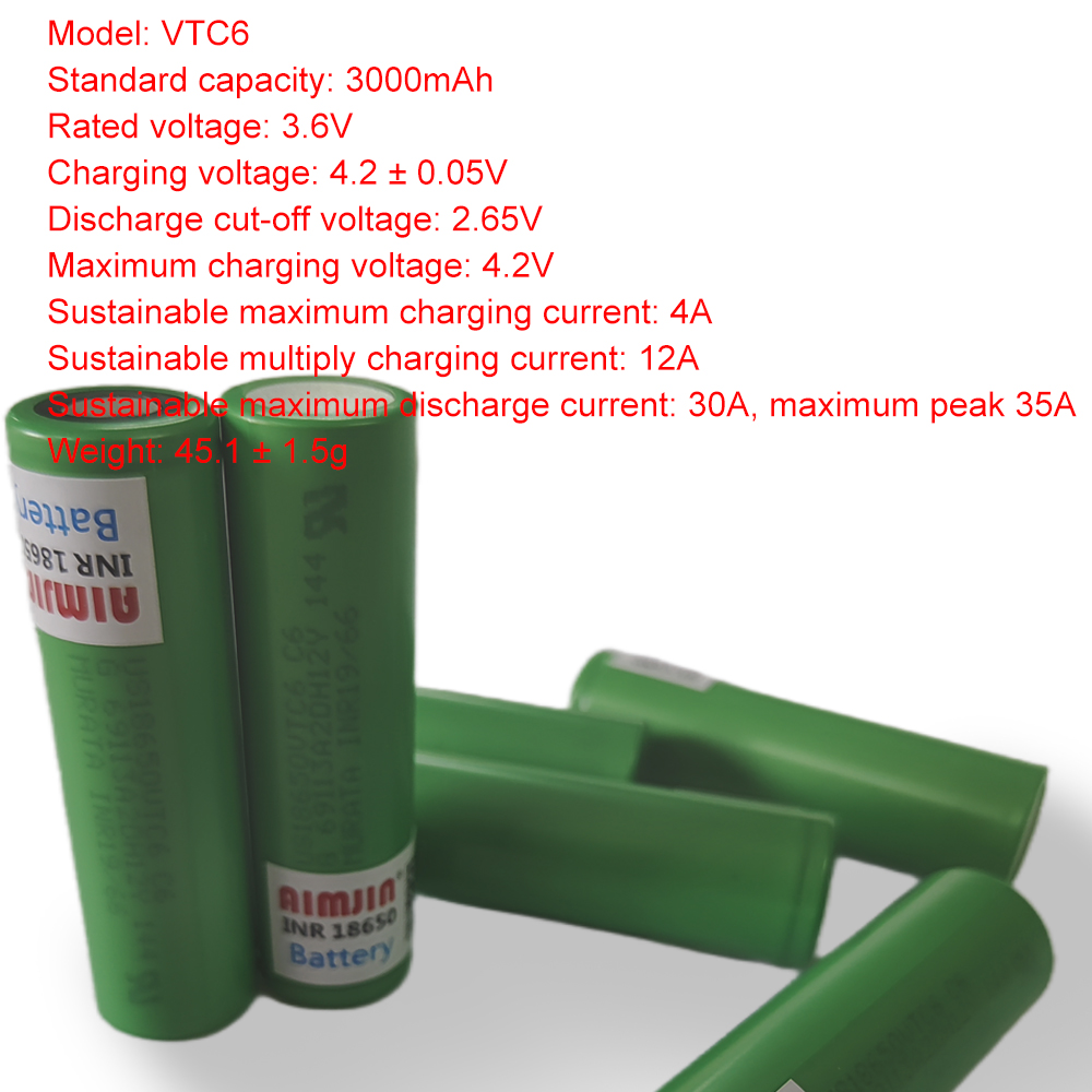VTC6 18650 Battery 3000mAh 3.7 - Vape Battery 18650 ulasan dan harga