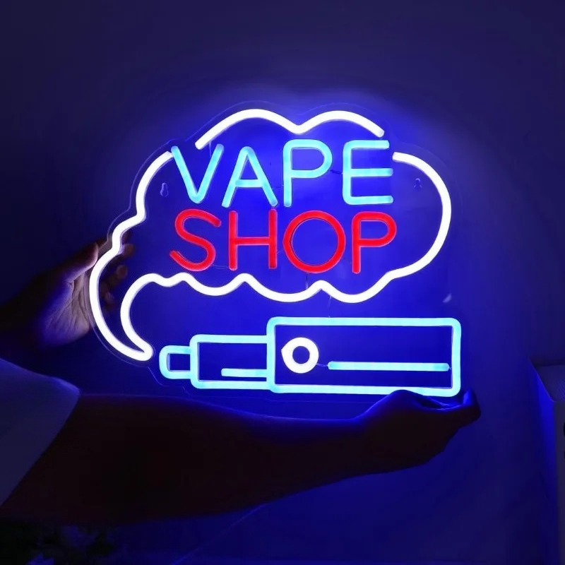 LED VAPE SHOP Smoke Neon Sign  - Vaping Store ulasan dan harga