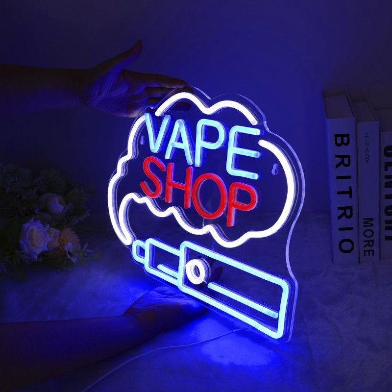 LED VAPE SHOP Smoke Neon Sign  - Vaping Store ulasan dan harga