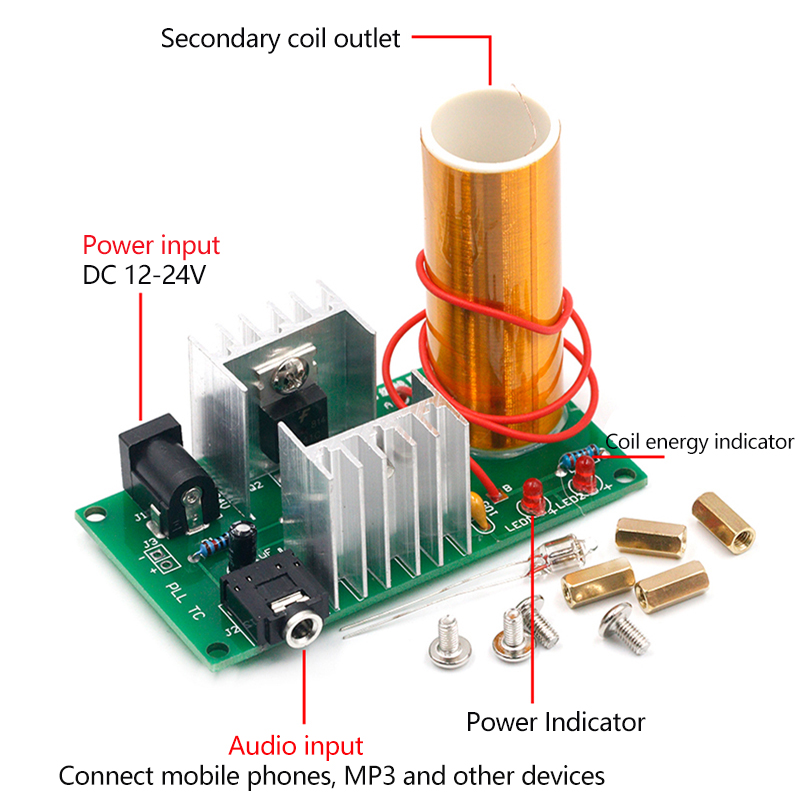 Mini Tesla Coil DIY Electronic - Coil Building Kit ulasan dan harga