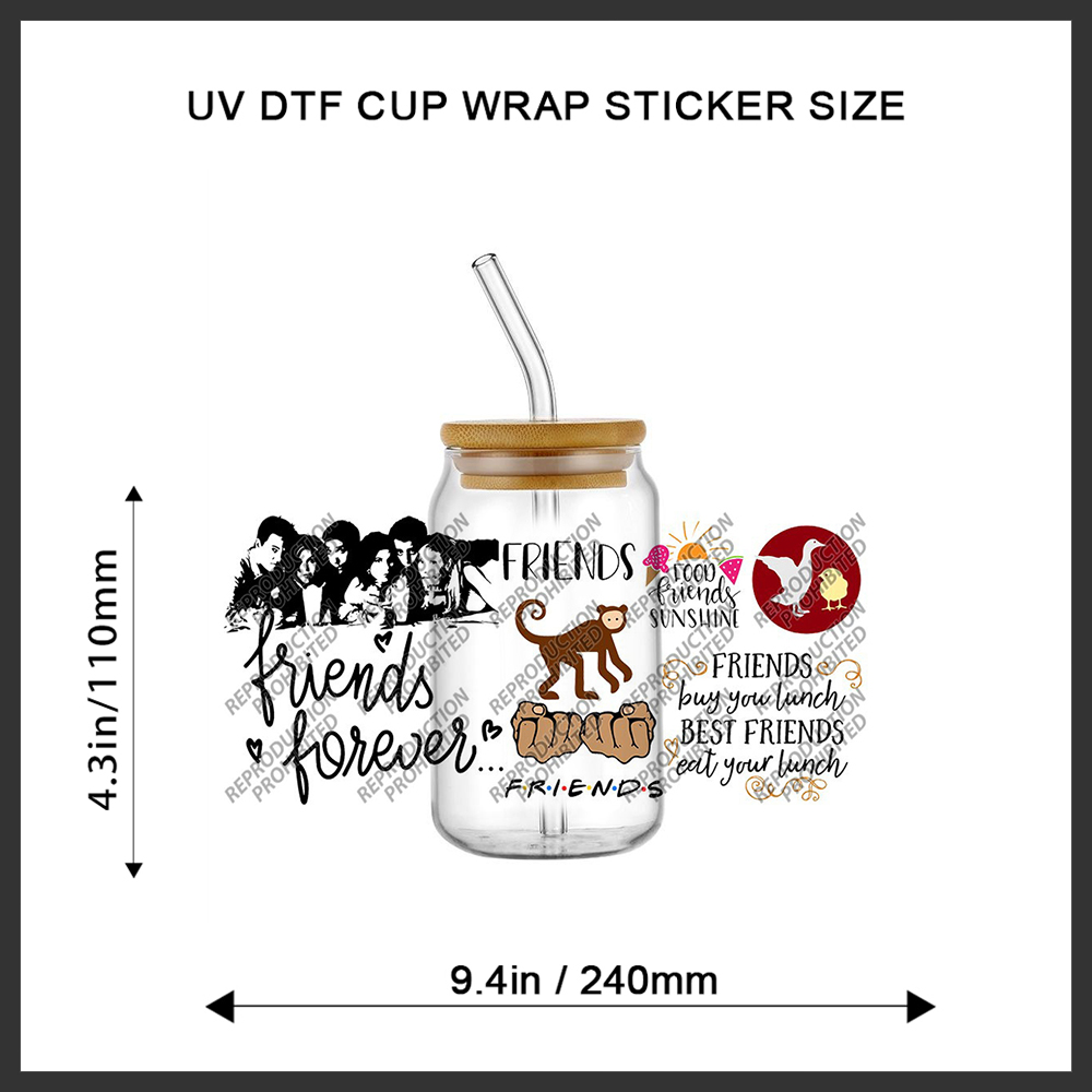 Retro Friend Themed UV DTF 16o - Rdta Tank Glass ulasan dan harga